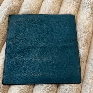 Coach Men's Blue Leather Check book holder